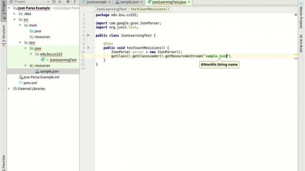 Parsing JSON using GSON within a Maven project in IntelliJ IDEA