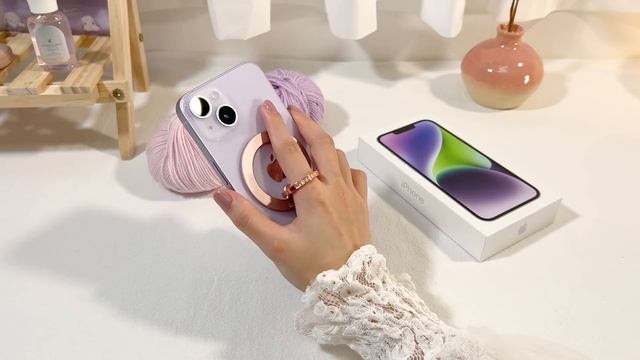 IPhone 14 Purple Unboxing ? Aesthetic Setup | Airpods 3| IOS16 | Magsafe Accessories | Genshin