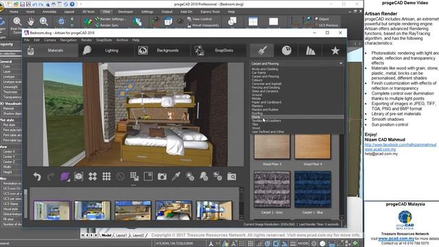 progeCAD 2018 with Artisan Render смотреть онлайн