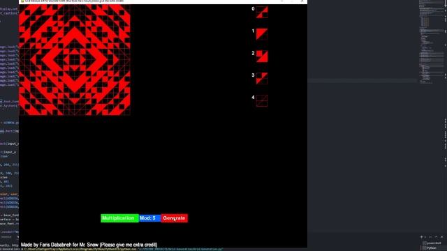 Modulo Grid Art Generator in Python Pygame (Made for Mr. Snow's Discrete Math) смотреть онлайн