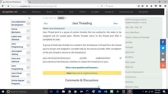 Define Java thread pool.
| javapedia.net смотреть онлайн