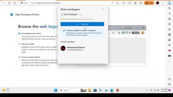 How to Create and use Microsoft Edge Workspaces