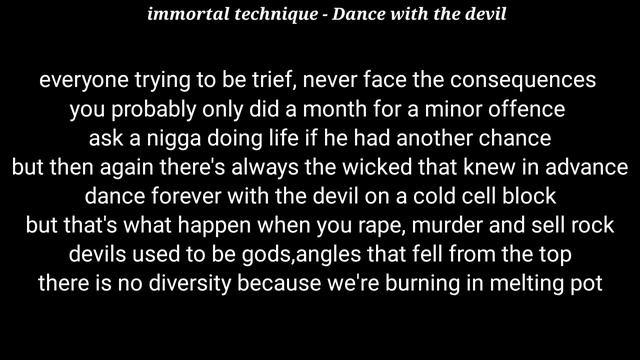 Immortal Technique - Dance with the devil lyrics смотреть онлайн