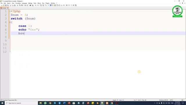 12 CA-7 Using a Switch Statement PHP practical exercise program 2023 смотреть онлайн