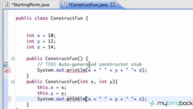 Learn Java Tutorial 1.47- Constructors with this(arg); смотреть онлайн