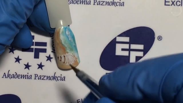 Ракушка на ногтях. Море на ногтях. Бабочка на ногтях. Дизайн ногтей. Роспись гель лаком. смотреть онлайн