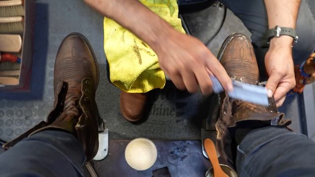 BEST SHOE SHINER?! | ANGELO SHOE SHINE ASMR смотреть онлайн
