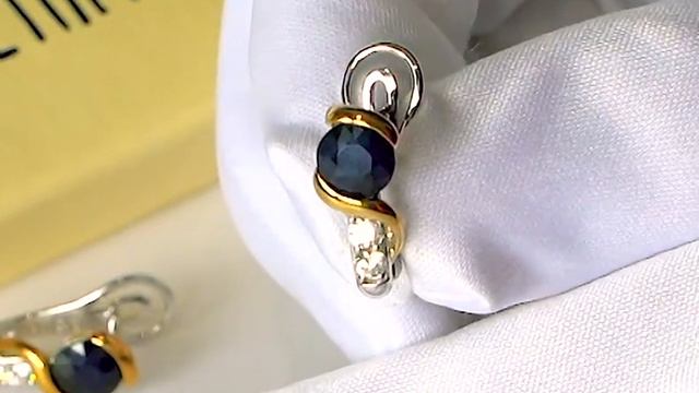 Серебряные серьги с натуральным сапфиром смотреть онлайн