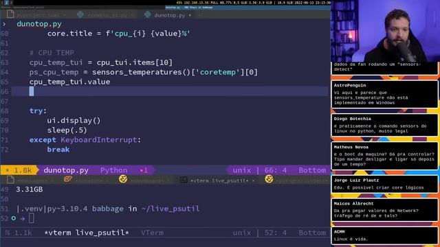 Monitorando o sistema e processos com PSUtil - Live de Python #206 смотреть онлайн