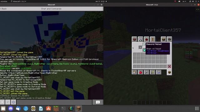Minecraft Bedrock and Java crossplay in Bedrock server | pocketmine BigBrother plugin смотреть онлайн