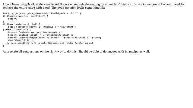 Drupal: would like to replace node contents with pdf under some conditions смотреть онлайн