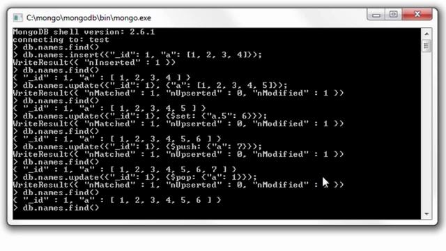 Working With Arrays: MongoDB смотреть онлайн