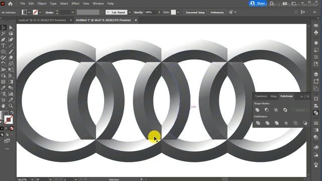 How to Audi Car logo design in illustrator | Audi car logo design tutorial | beginner-friendly смотреть онлайн