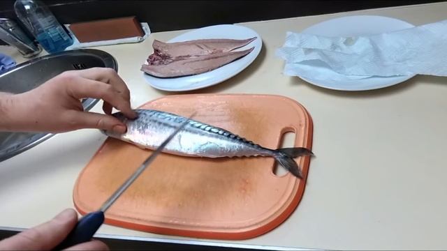 Разделка скумбрии. Как разделать скумбрию. Mackerel fish filleting смотреть онлайн