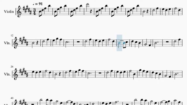 Violin Sheet Music: How to play Overture (Stardew Valley) by ConcernedApe