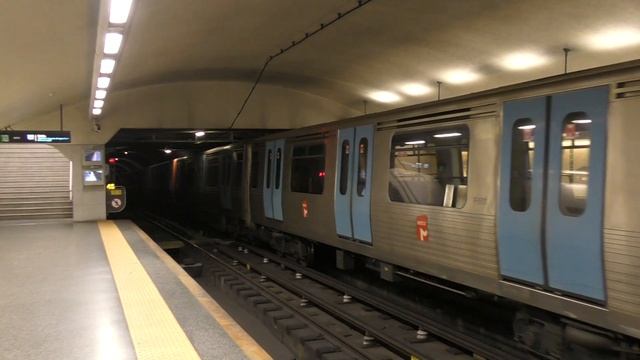 Lisbon Metro Metropolitano De Lisboa - Two Trains At Sete Rios /  São Sebastião