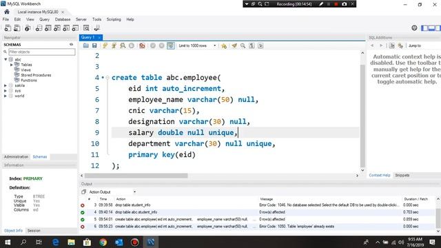 MySQL Lecture 4 - Drop Table and Create Table Indexes смотреть онлайн