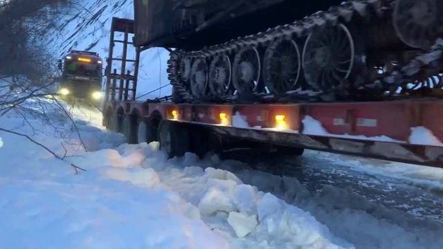 Якутия. Зимник. Трал. SCANIA R500. SCANIA G480. ON THE ICE ROAD. СКАНИЯ.