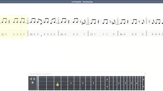 Led Zeppelin - Dancing Days BASS GUITAR TAB