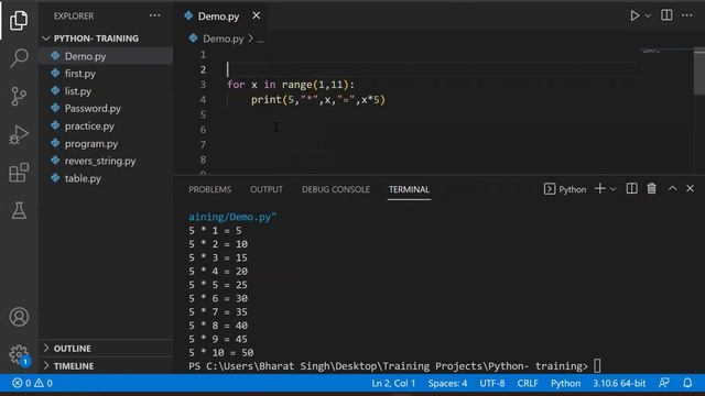 1) For Loop in python Date (5/Nov) смотреть онлайн