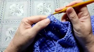 Жакет крючком Лючия ,вяжем рукава.