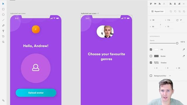 Создаем дизайн мобильного приложения в Photoshop и XD смотреть онлайн
