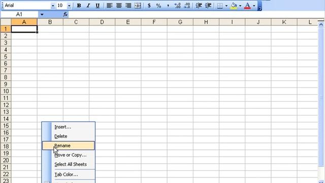 Microsoft Excel 2003 2-2 Pertukaran Nama Worksheet смотреть онлайн