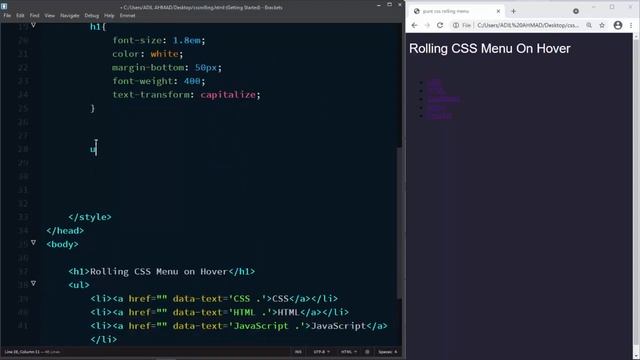 Pure CSS Rolling menu hover effect - CSS Hover Effects смотреть онлайн