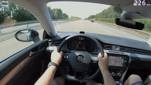 VW Arteon 2.0 TDI (2019) On German Autobahn - POV Top Speed Drive