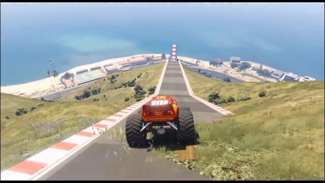 Can Monster Tayo Bus vs Monster Truck McQueen Stop The Train in GTA 5? смотреть онлайн