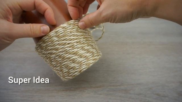 Оригинальная Ваза из Пластмассовых Горшков и Джутового Шпагата. смотреть онлайн