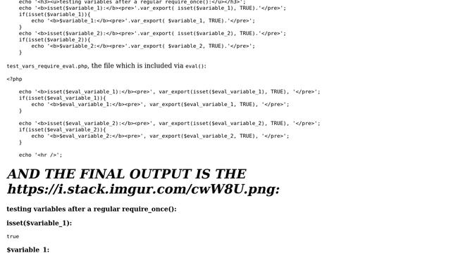 Drupal: Variable scope problems in eval()'d code + included PHP-file смотреть онлайн