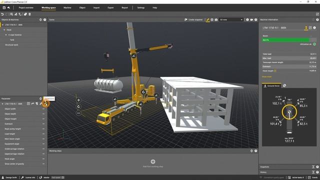 Liebherr - Crane Planner 2.0 – Tutorial #11 distance, dimensions and collision смотреть онлайн