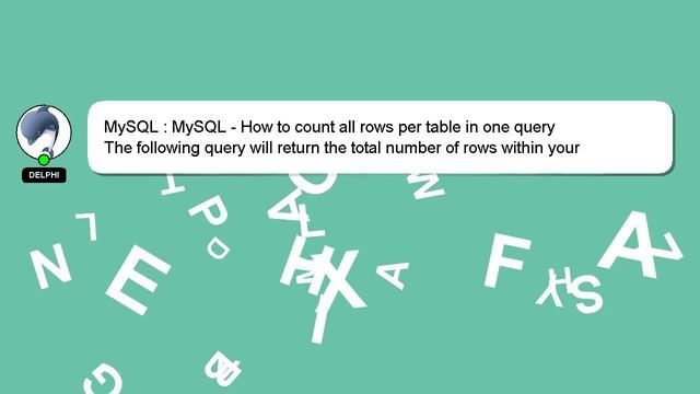 MySQL : MySQL - How to count all rows per table in one query смотреть онлайн