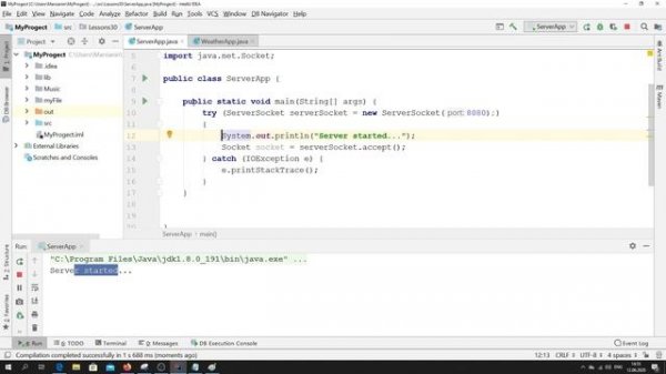 Java - урок 30.1 (ServerSocket, Socket)
