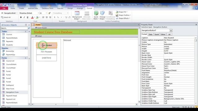 Navigation form in access database смотреть онлайн