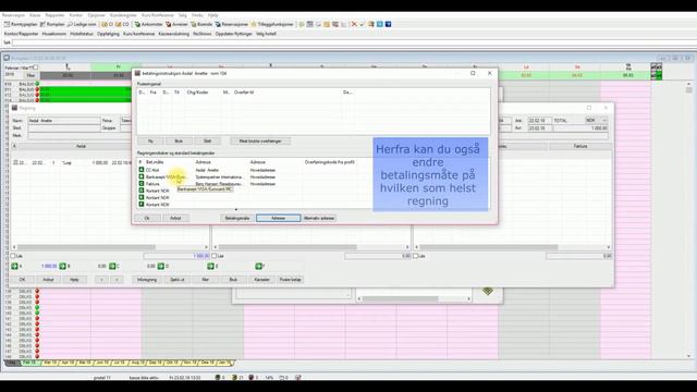Protel - Endre Adressebetalingsmåte I Regningsbildet
