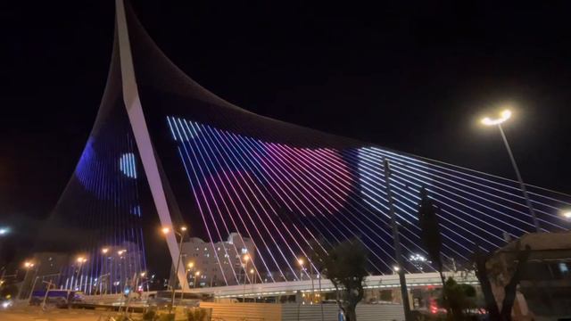 NIGHT VIEW OF CHORDS BRIDGE IN JERUSALEM CITY, ISRAEL (THE VIDEO WAS TAKEN LAST MARCH 07,2021) смотреть онлайн