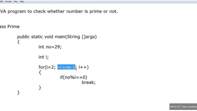 Part 2 - Java program to check whether number is prime or not смотреть онлайн