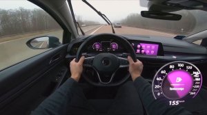 VW Golf 8 2.0 TDI 150 HP | German Autobahn |  0-100 km/h & 100-200km/h | Test Drive