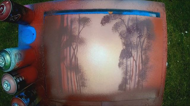 Forest Birds - Spray Paint Art / КАРТИНА БАЛЛОНЧИКАМИ смотреть онлайн