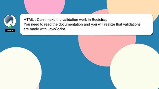 HTML : Can't make the validation work in Bootstrap смотреть онлайн