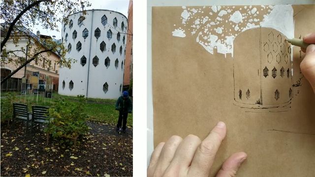 Рисуем музей Мельникова. смотреть онлайн