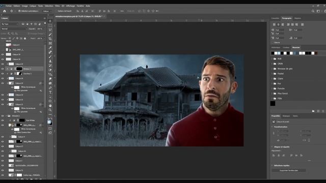 SpeedArt Tutorial: Create a scary thumbnail for horror thread - Photoshop смотреть онлайн