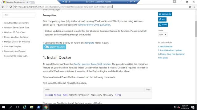 Part 8 - Installing and working with Windows Server Container смотреть онлайн