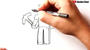 Как нарисовать Майнкрафт ? Minecraft Steve drawing