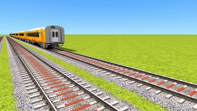 [Railroad Crossing] 5 Line Trains Running On Bumpy Tracks | Railroad Crossing Animation | Train Gam
