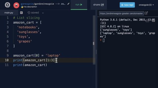 17.31 List Slicing смотреть онлайн