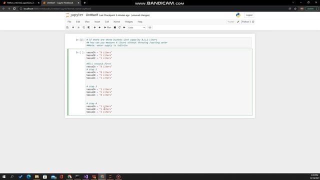 Measure 4 liters if we have 8,5,3, liters buckets. смотреть онлайн