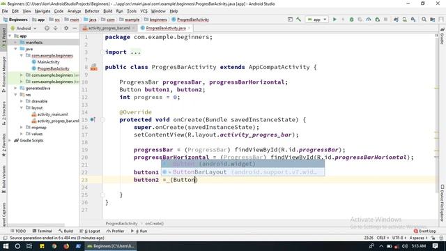 How to Use Progressbar in Android Studio Beginners смотреть онлайн